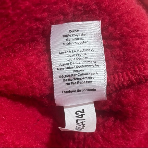 T by Talbots Red Zip-Up Sherpa Fleece Jacket Size Medium - Picture 8 of 11